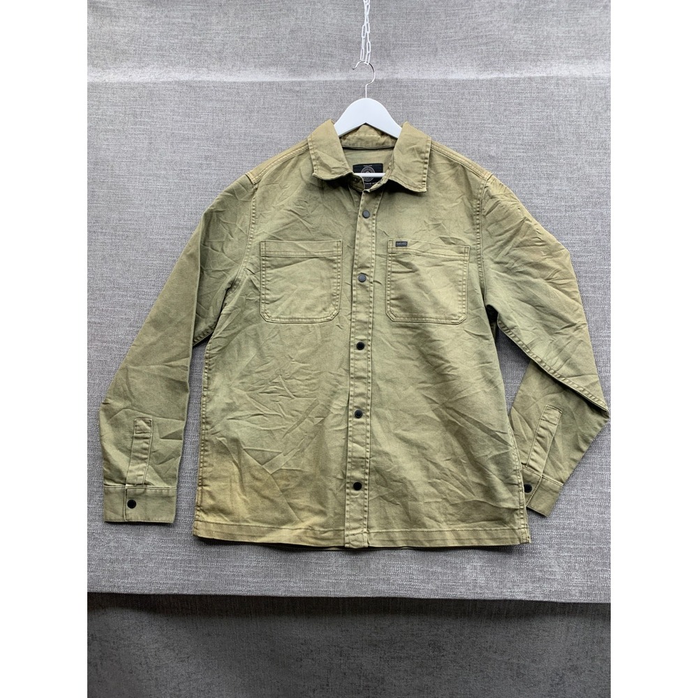 Buffalo David Bitton Work Shirt Mens Large Olive Green Cotton Casual Button Up